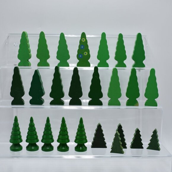Lot of 25 Wooden Pine Trees and Spiral Trees 2" Evergreen for Train Playset - Picture 2 of 9